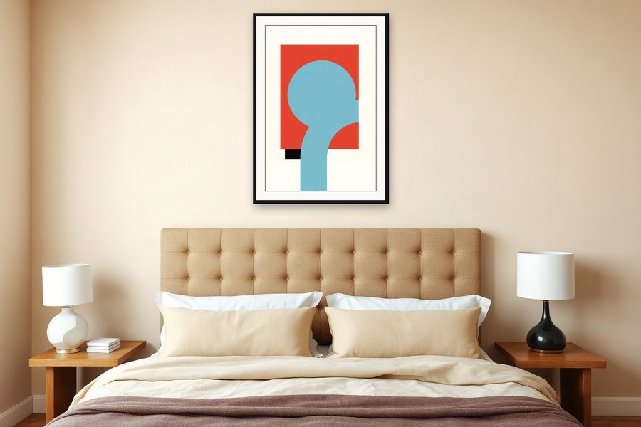 Blue Circle, Block, shown in a room setting