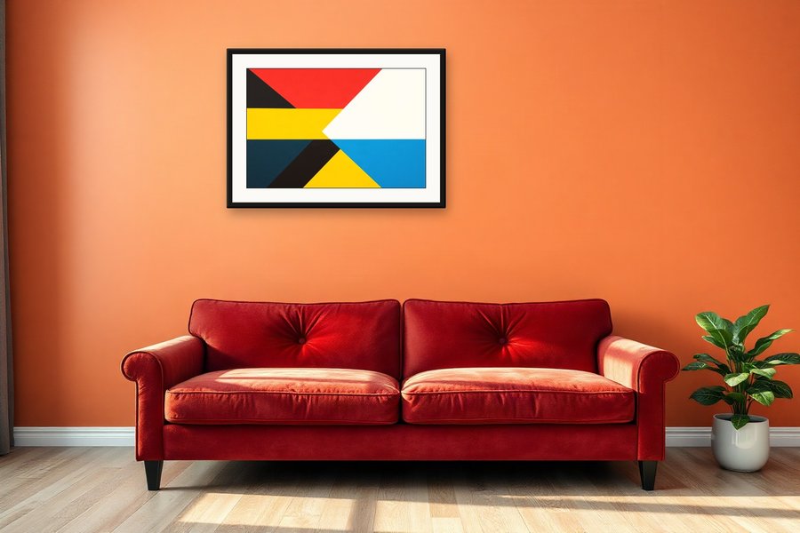 Primary Block Composition, shown in a room setting