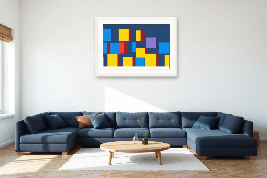 Three-Colour Stack, shown in a room setting