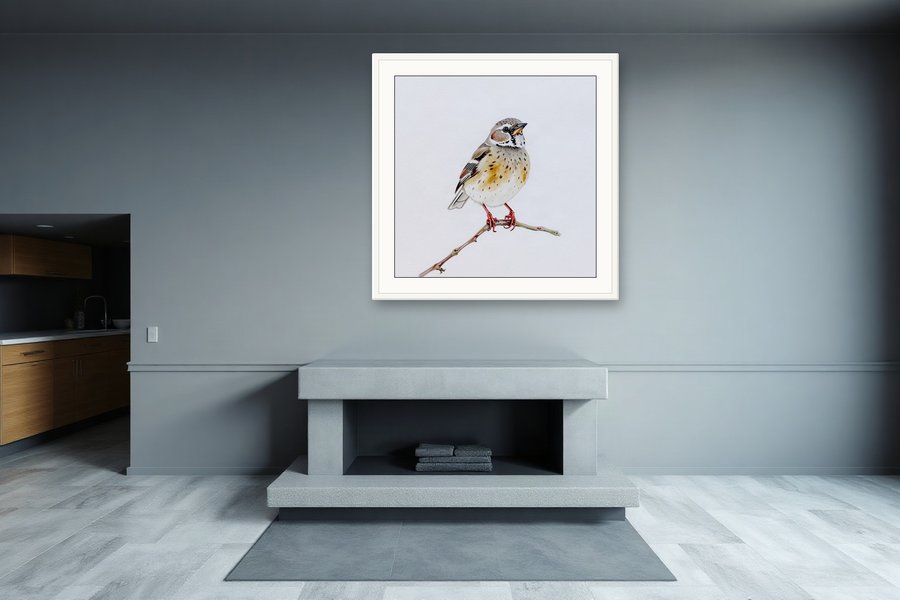 Garden Songbird, Branch, shown in a room setting