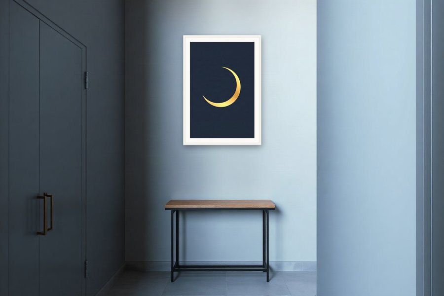 Crescent Moon Study, shown in a room setting