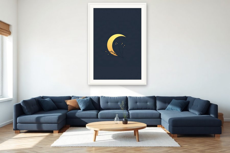 Moon and Branch, shown in a room setting