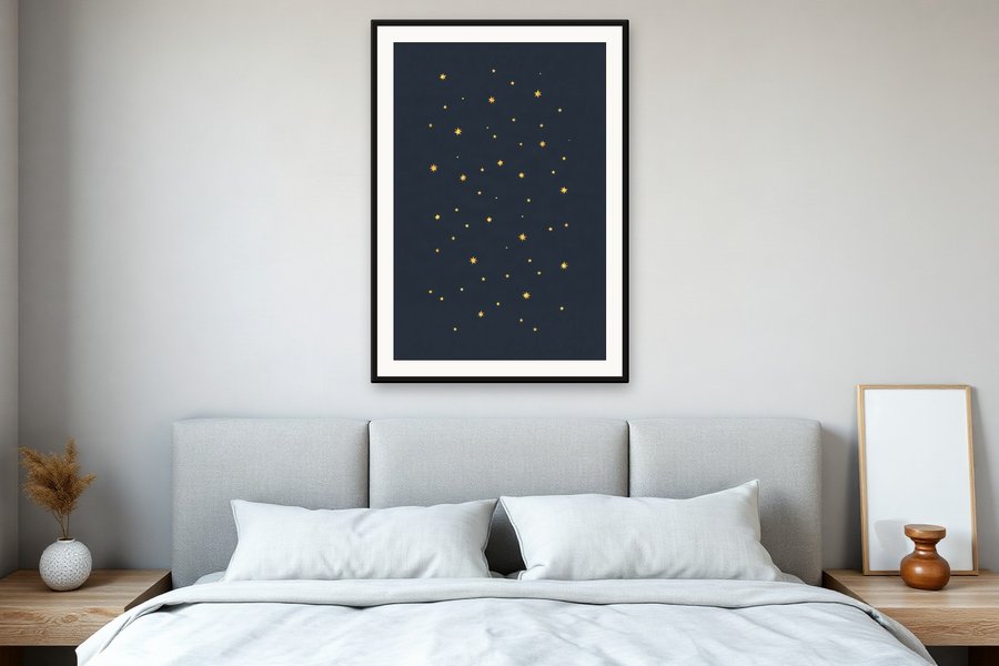 Starry Navy Field, shown in a room setting