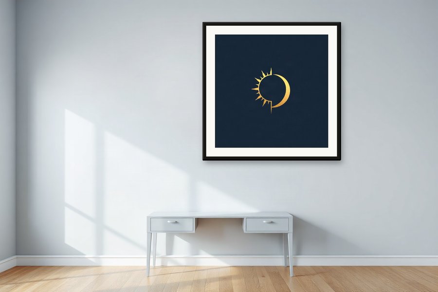 Sun and Moon Pair, shown in a room setting