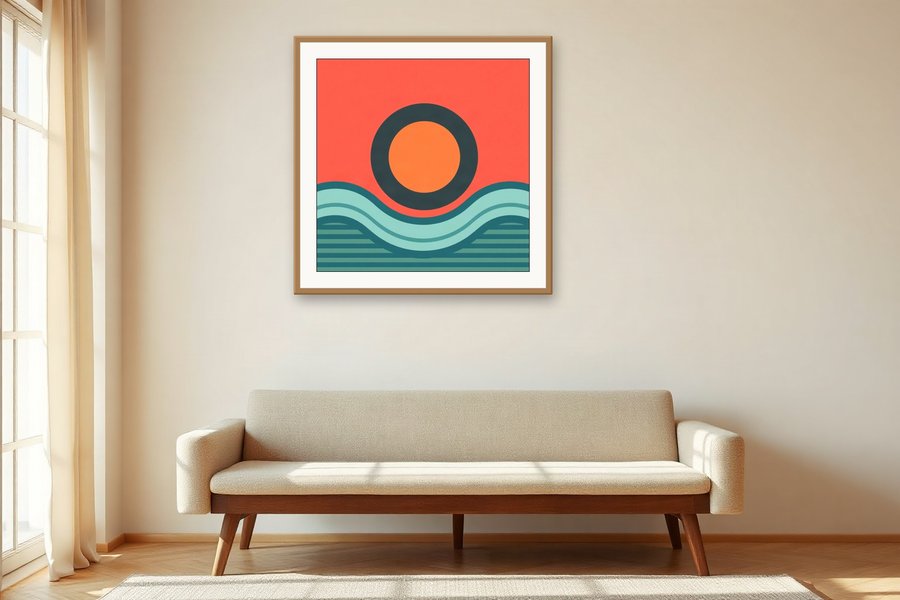 Sun and Surf, shown in a room setting