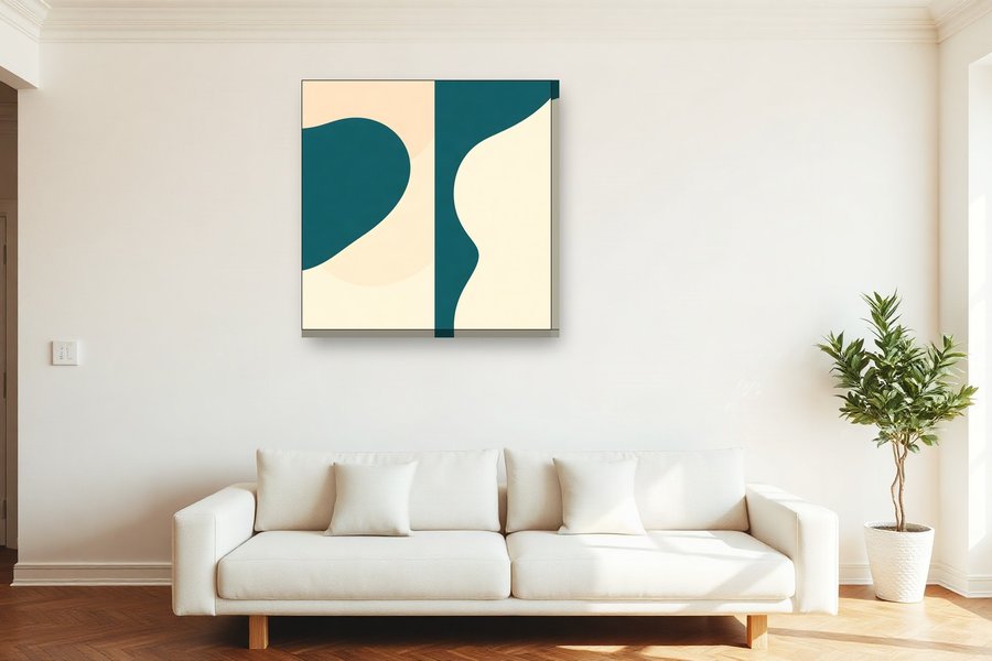 Teal Drift, shown as a canvas