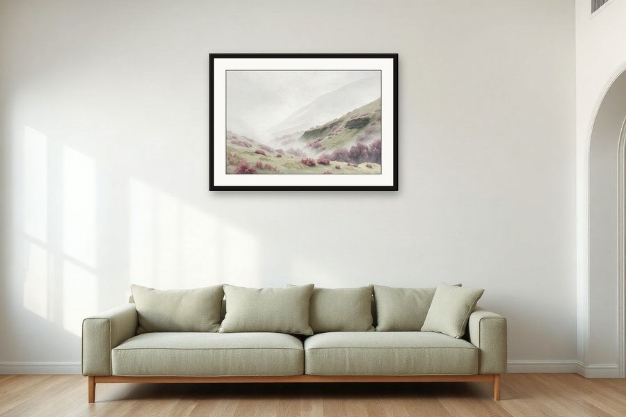 Valley Mist, Morning, shown in a room setting