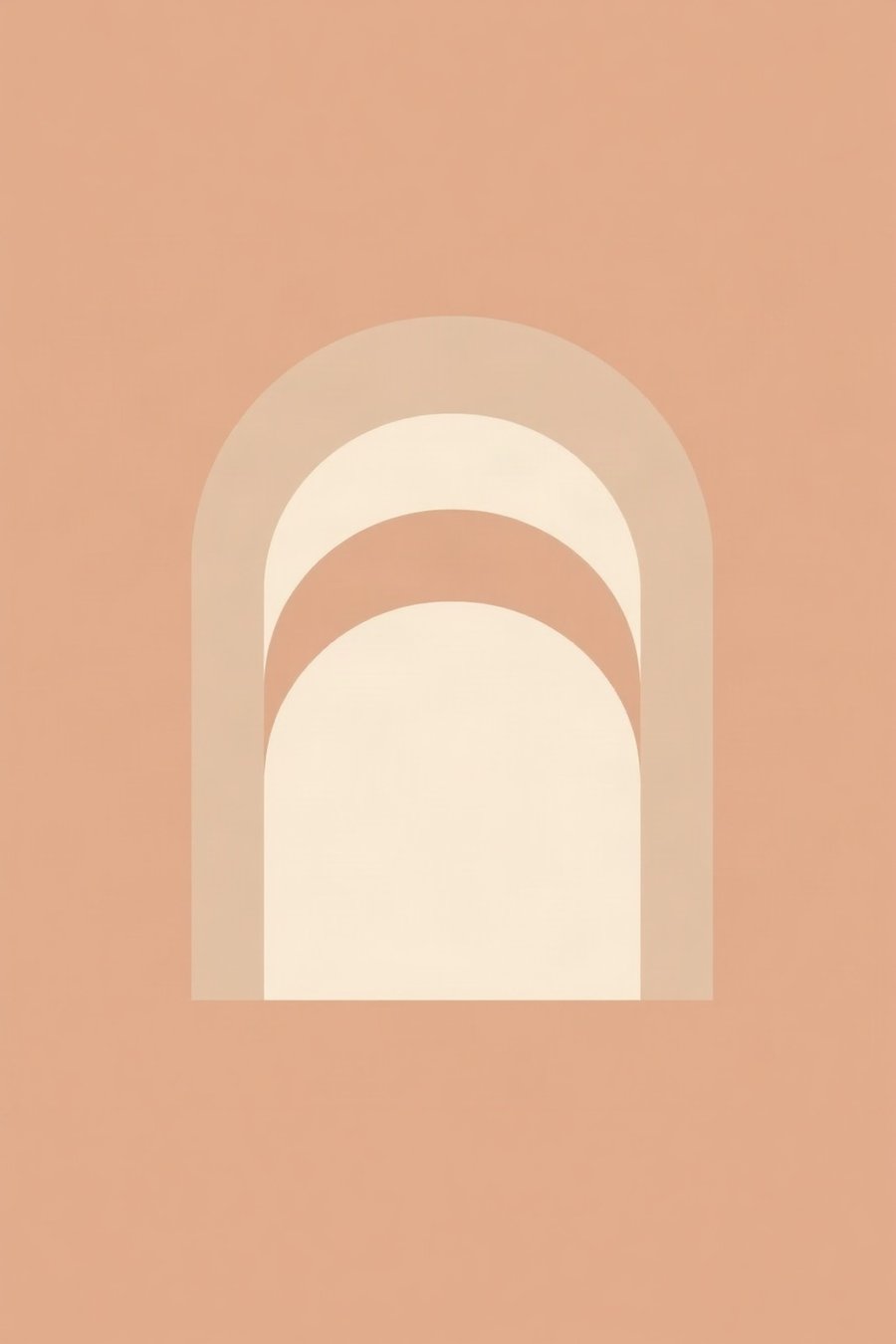 Layered Arch Trio, built from bold flat shapes and confident negative space -- sand, clay and cream.