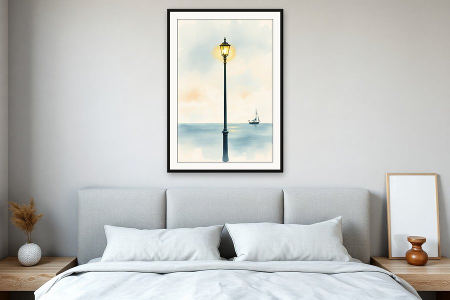 Harbour Lantern, Dusk, shown in a room setting