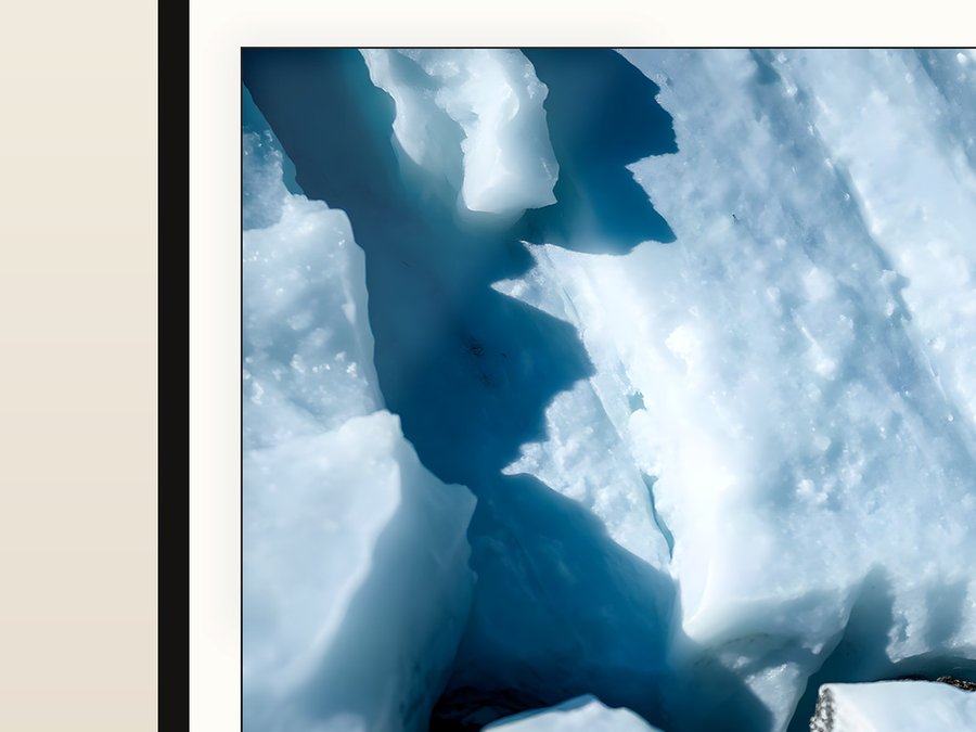 Glacier Ice, Close Study, shown framed