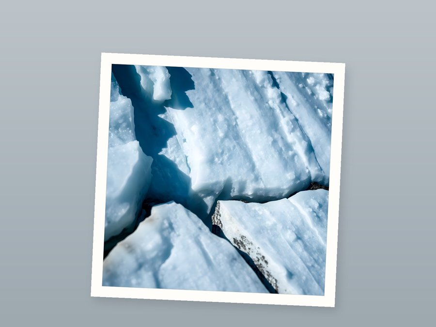 Glacier Ice, Close Study, shown as a fine-art print
