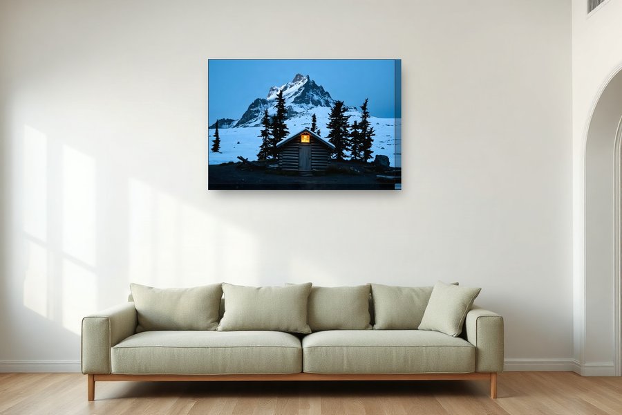 Cabin at the Treeline, shown as a canvas