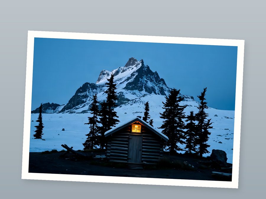 Cabin at the Treeline, shown as a fine-art print