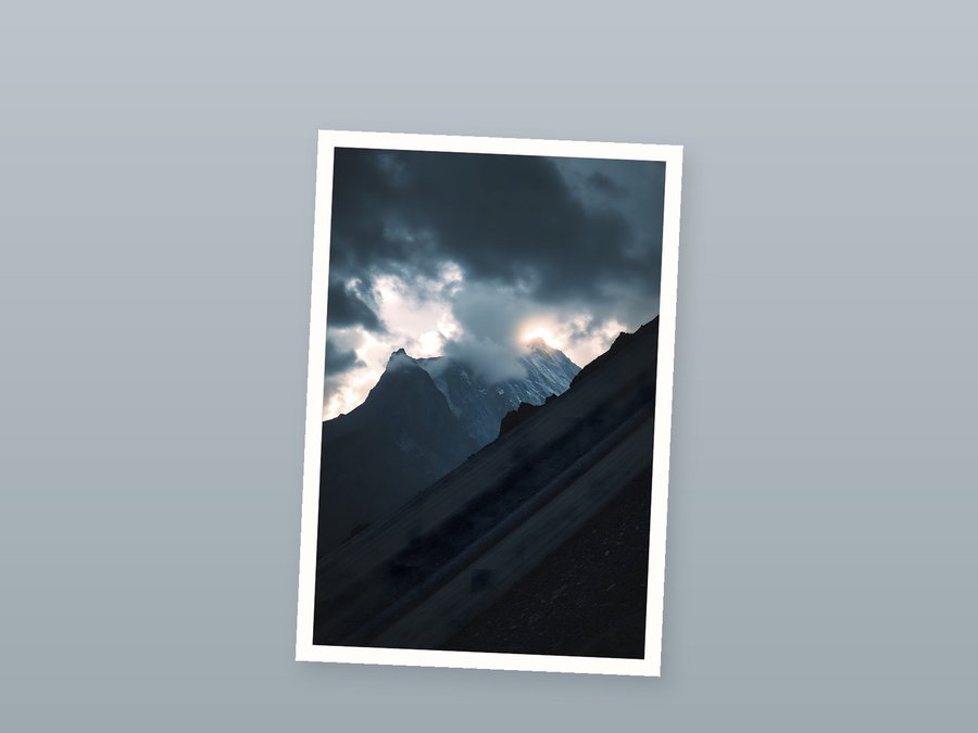 Scree Slope, Storm Light, shown as a fine-art print
