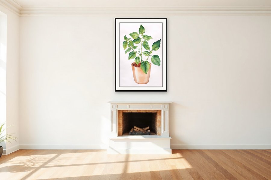 Basil Pot, Study, shown in a room setting