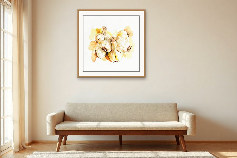 Garlic Bulbs, Study, shown in a room setting