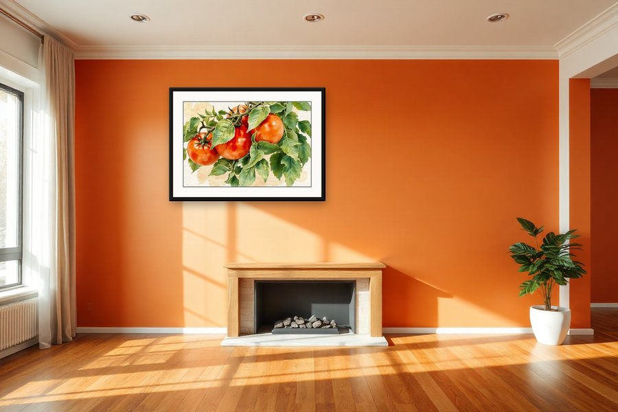 Tomato Vine, Study, shown in a room setting