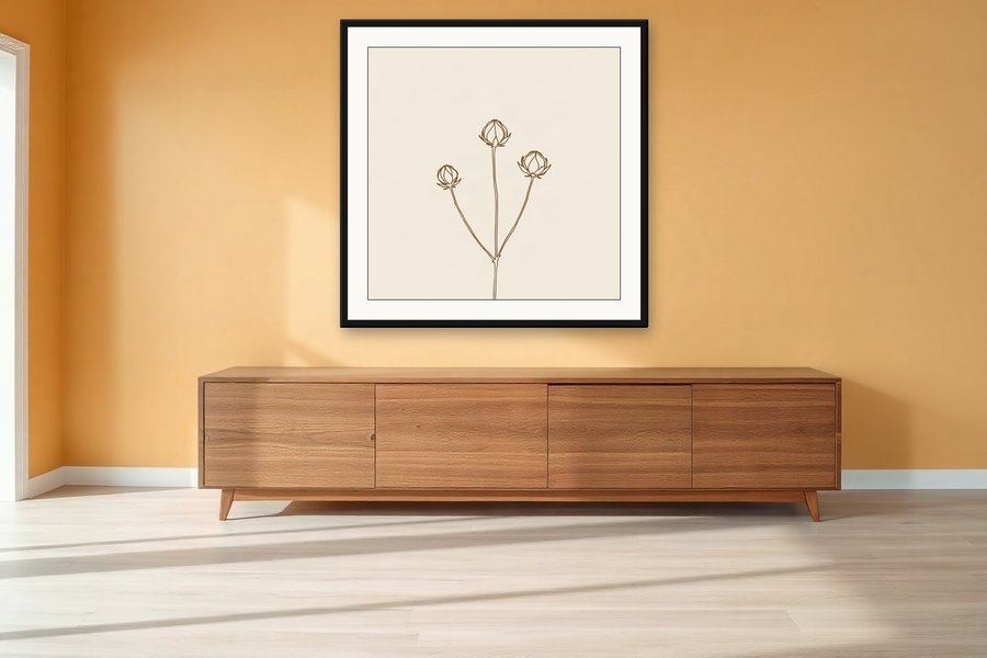 Seed Pod Study, shown in a room setting