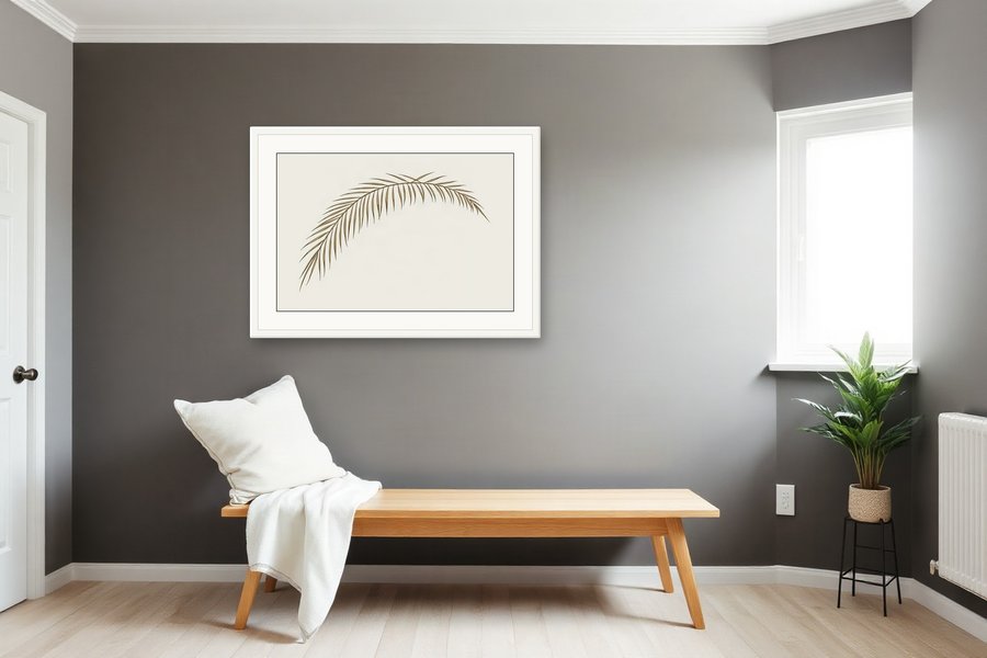 Palm Leaf Gesture, shown in a room setting