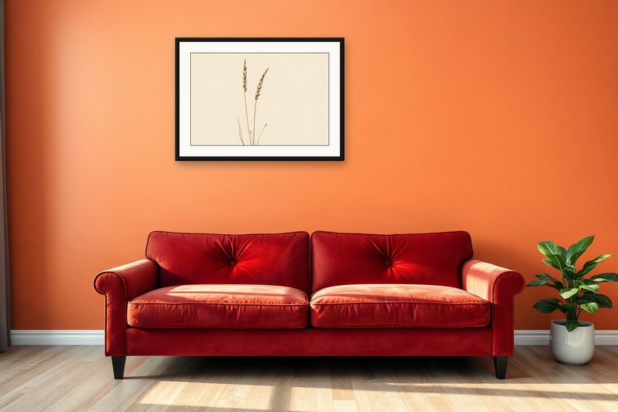 Wild Grasses Trio, shown in a room setting