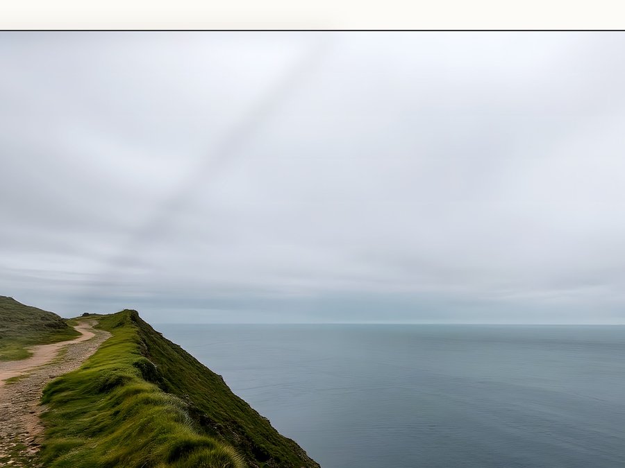 Cliff Path, Overcast, shown framed