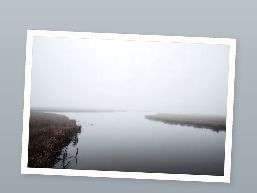 Salt Marsh, Mist, shown as a fine-art print