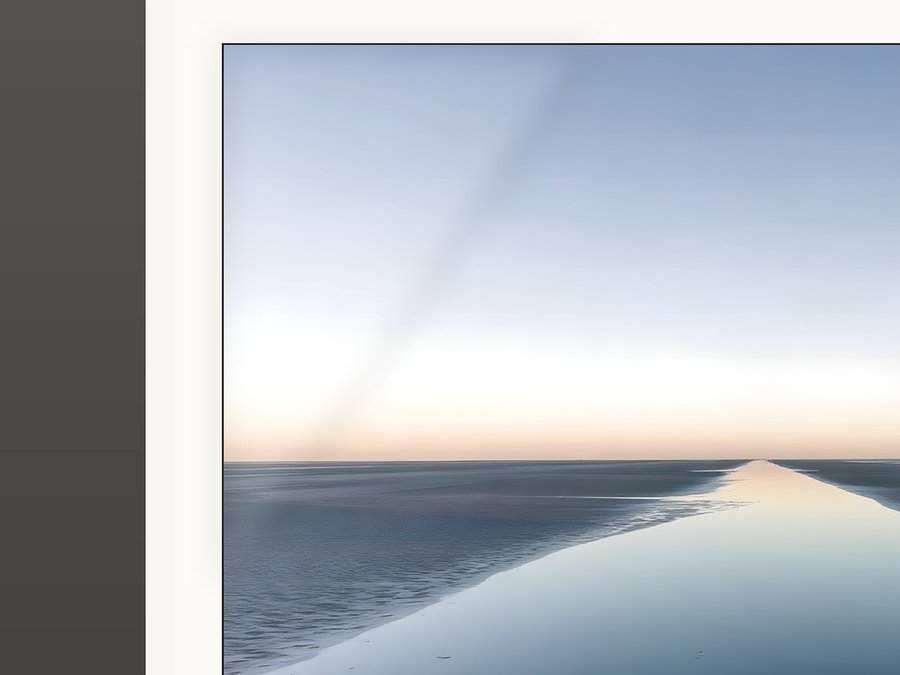 Wet Sand Reflection, shown framed