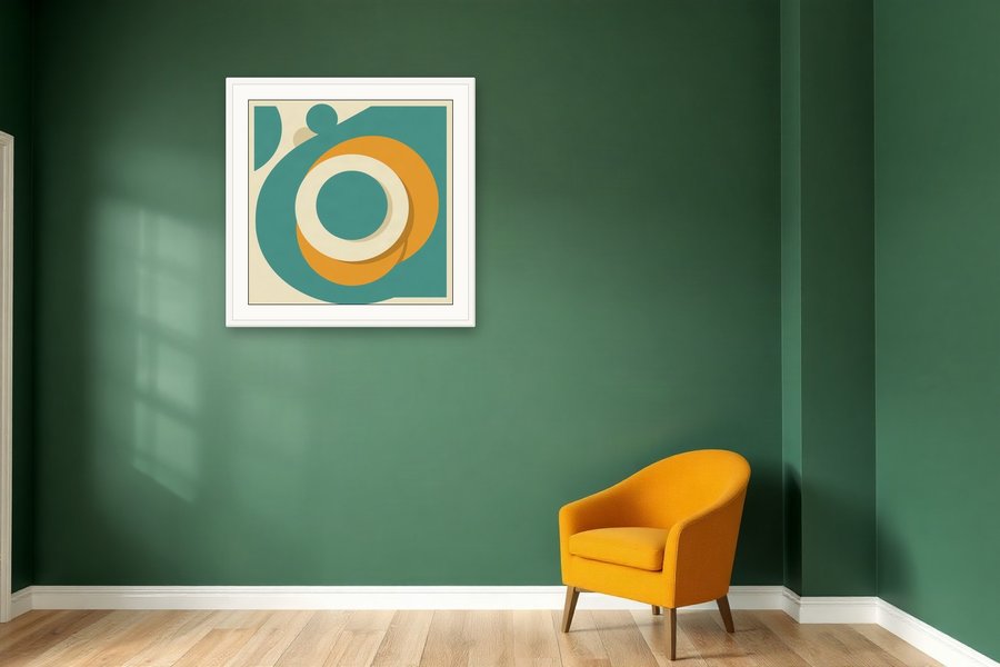 Orbit Rings, Teal, shown in a room setting