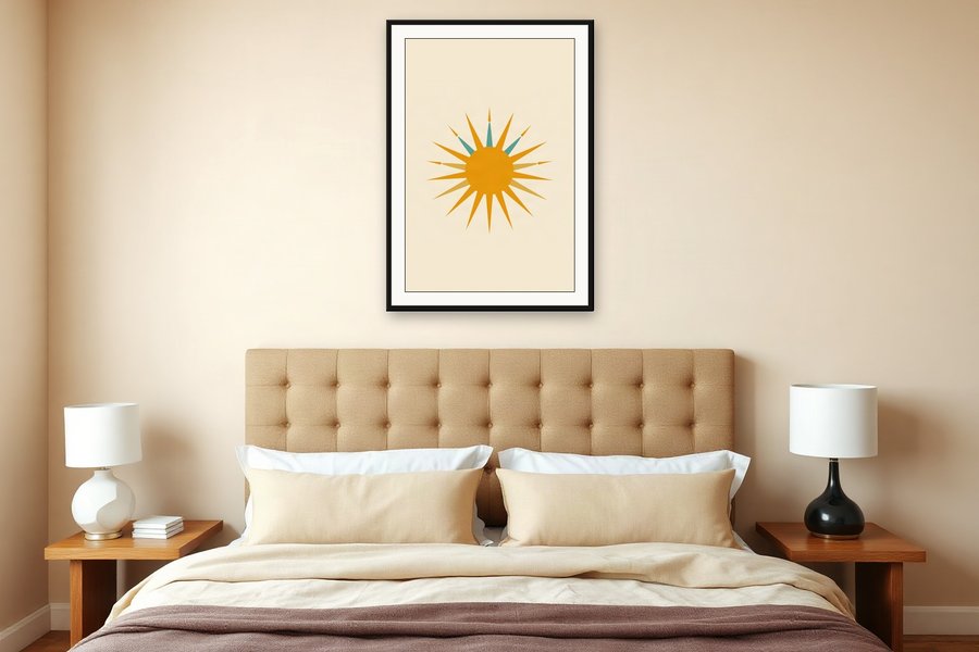 Sunburst Rays, Cream, shown in a room setting