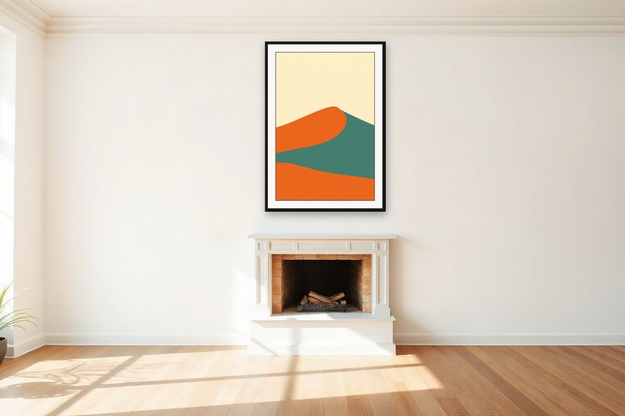 Terracotta Dune Curve, shown in a room setting