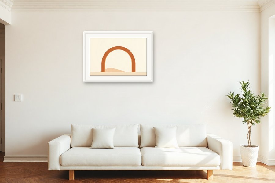 Desert Arch Silhouette, shown in a room setting