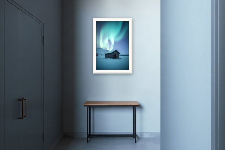 Aurora, Lone Cabin, shown in a room setting