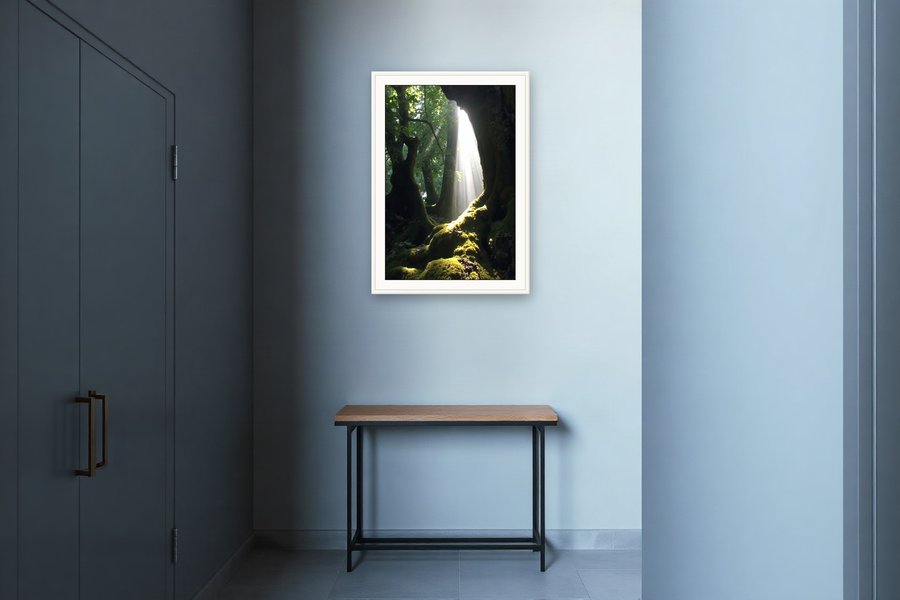 Light Through Leaves, shown in a room setting