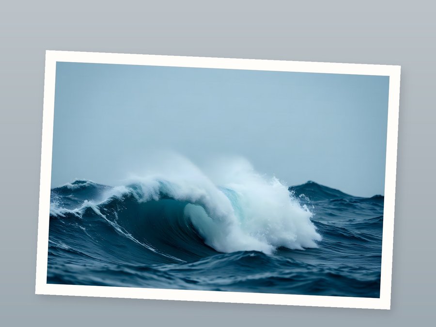Breaking Wave, Close, shown as a fine-art print