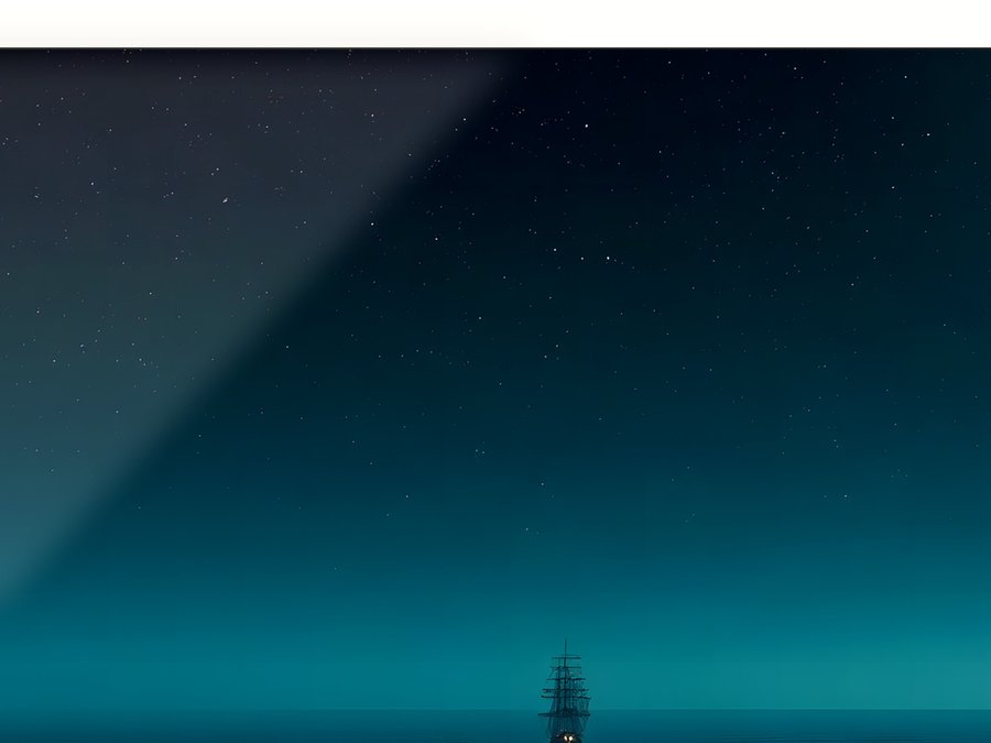 Calm Horizon, Night, shown framed