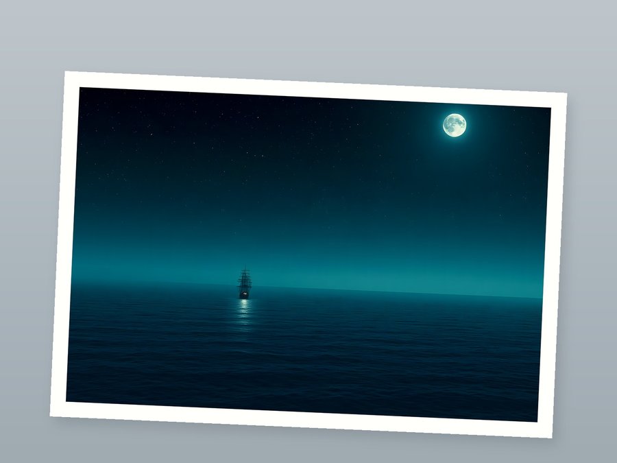 Calm Horizon, Night, shown as a fine-art print