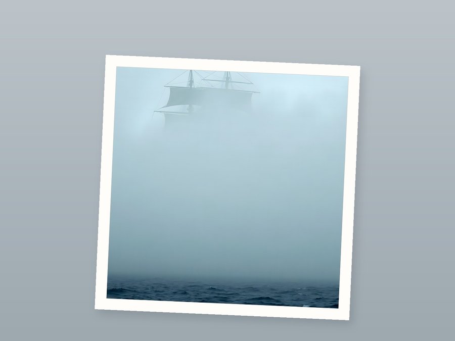 Ship in Fog, shown as a fine-art print