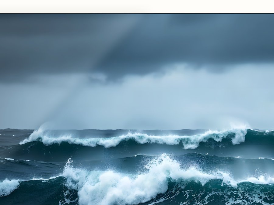 Storm Swell, Grey Horizon, shown framed