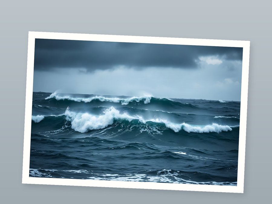 Storm Swell, Grey Horizon, shown as a fine-art print