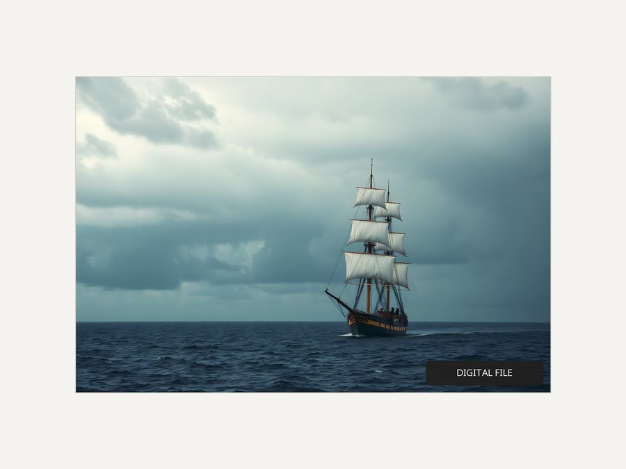 Tall Ship, Mid-Ocean, shown as a digital download