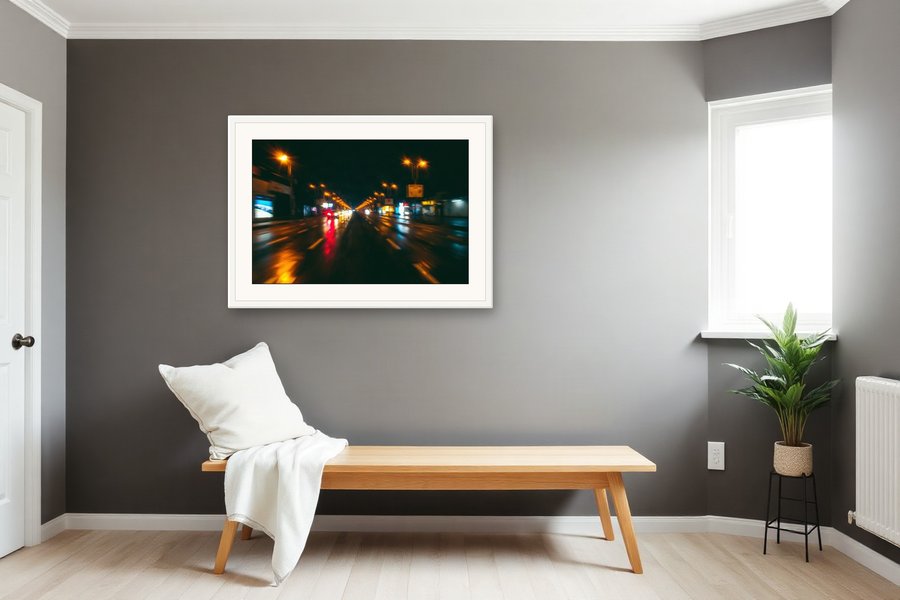 Taillights, Rain Streak, shown in a room setting