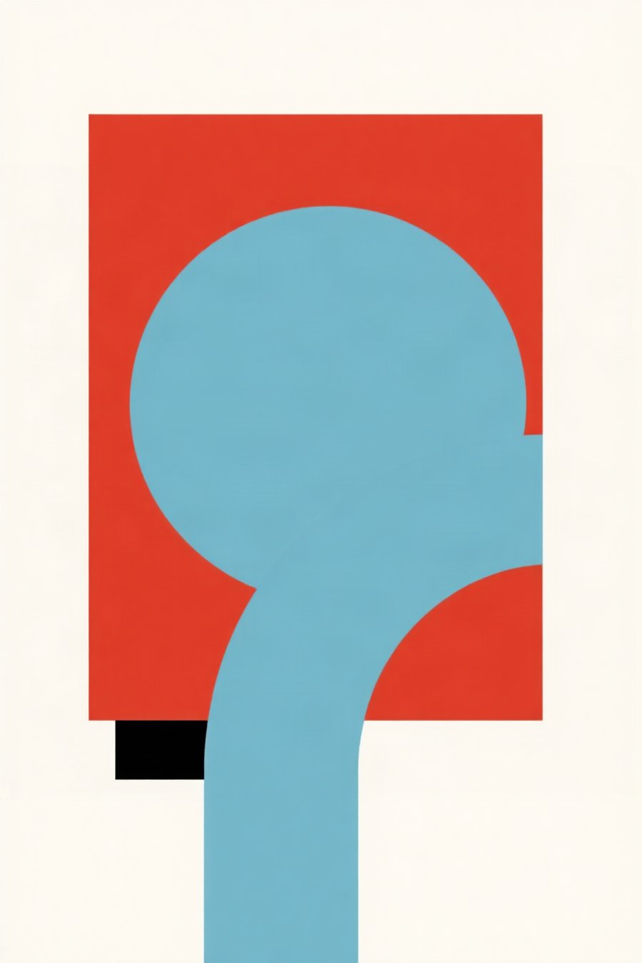 AI-generated artwork: Blue Circle, Block (flat preview)