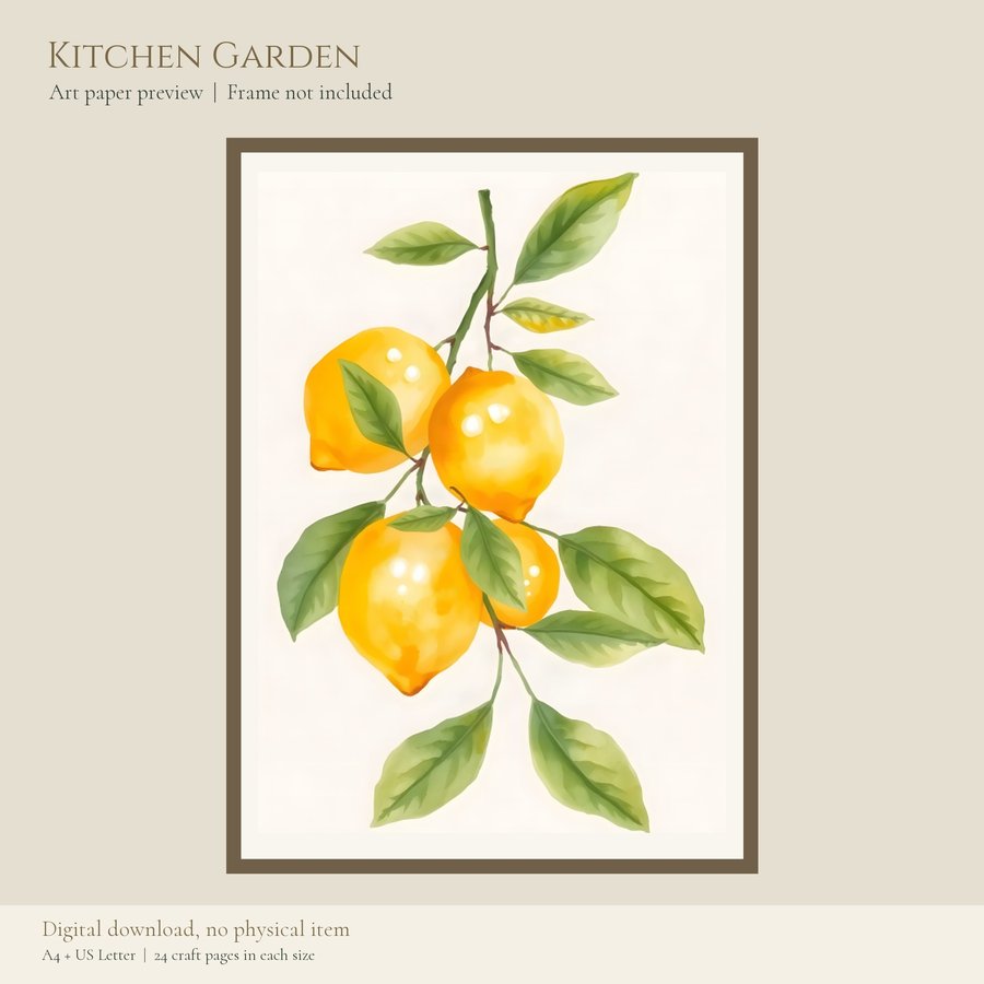 Printable Junk Journal Kit Kitchen Garden | A4 & US Letter Papers and Ephemera | AI Art, listing preview 2