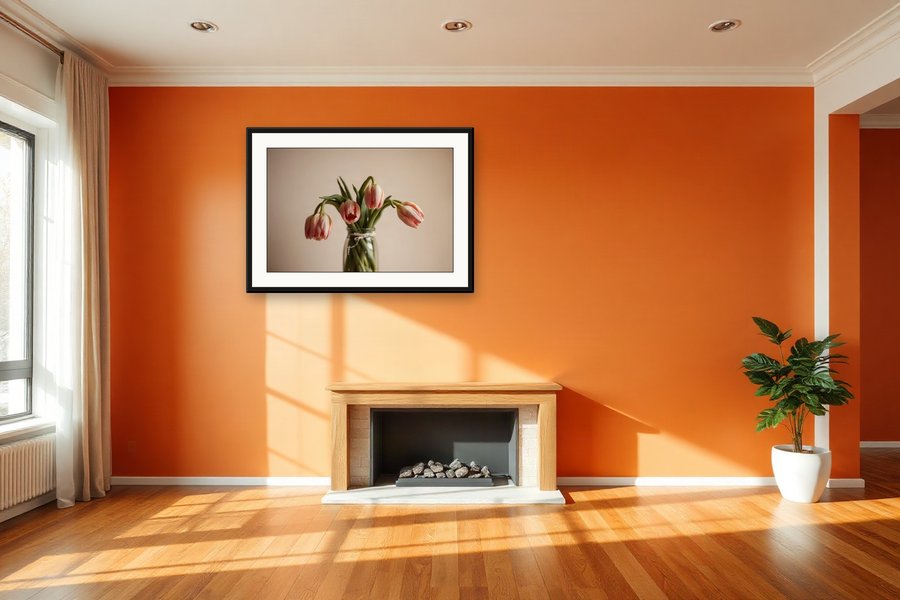 Drooping Tulips, Study, shown in a room setting