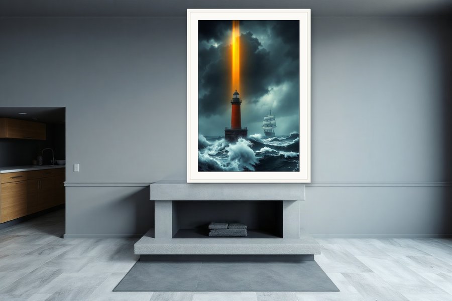 Lighthouse, Gold Light Shaft, shown in a room setting