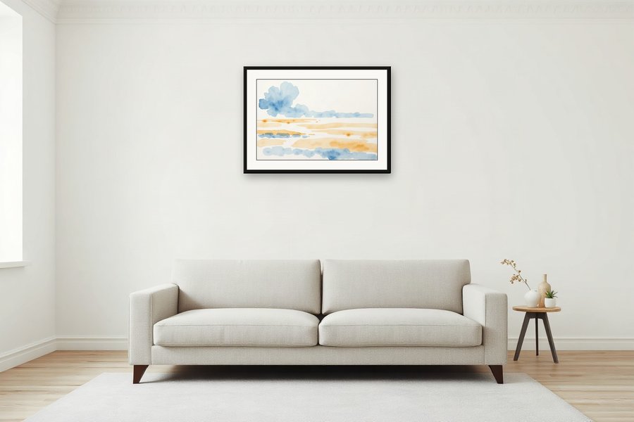 Salt Flat, Wash, shown in a room setting