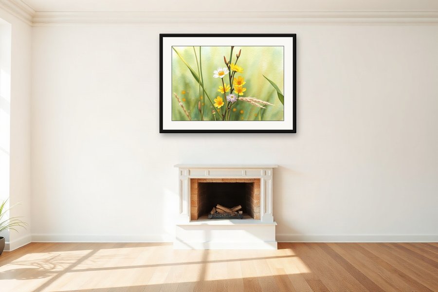 Buttercup, Field Edge, shown in a room setting