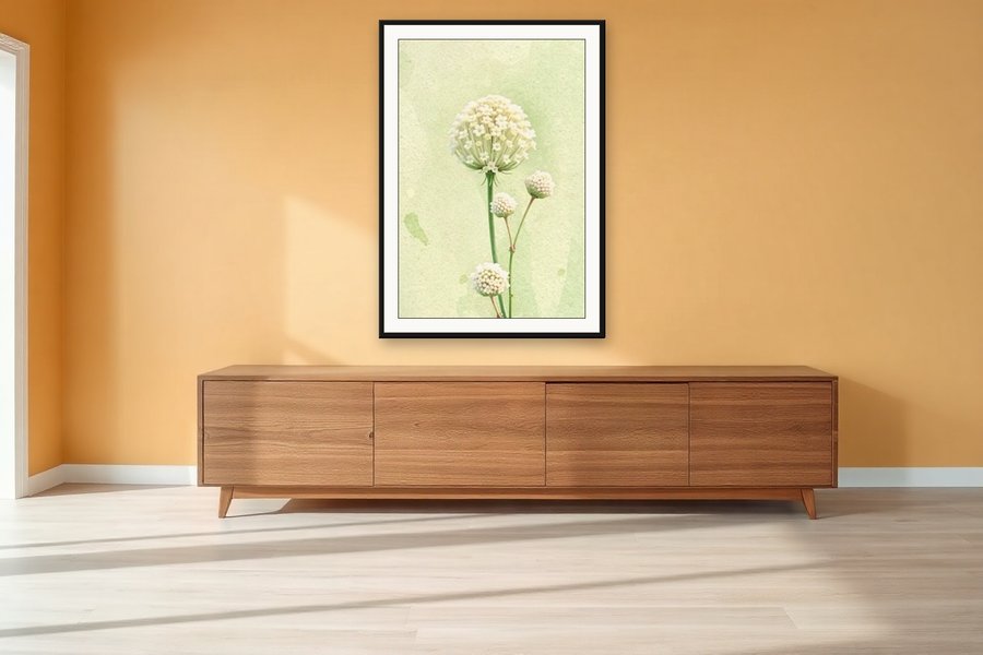 White Umbel Cluster, shown in a room setting