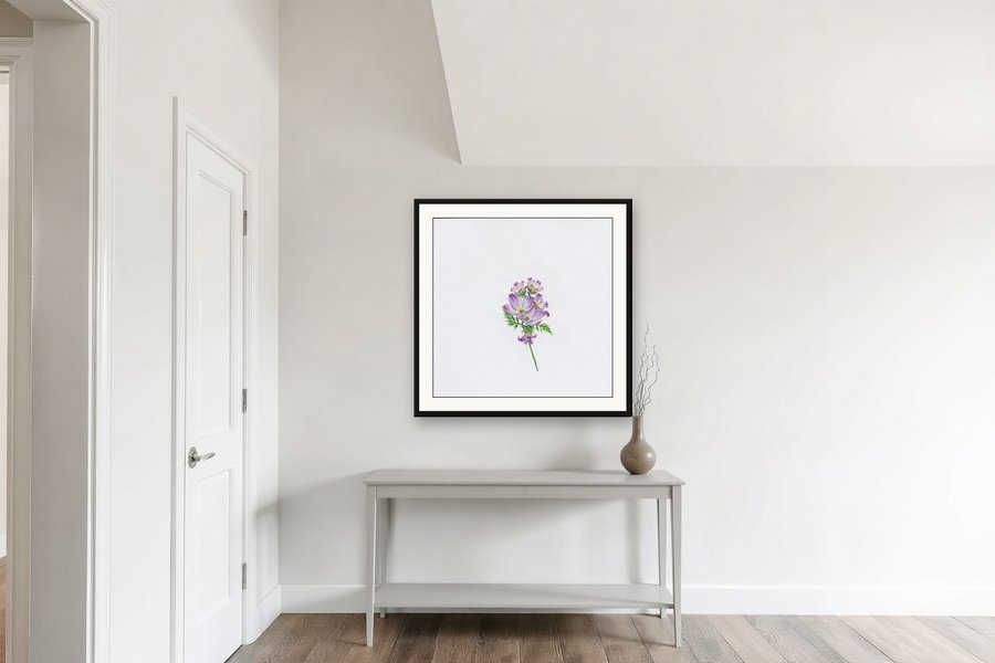 Violet Wildflower, Study, shown in a room setting